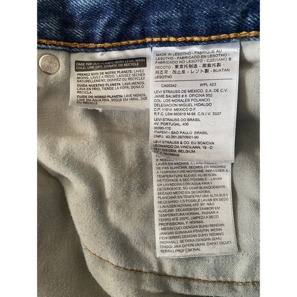 Levis 505 Jeans 40x31 Blue Straight Leg Distressing Denim Workwear Tag 40x32 * - Picture 9 of 16